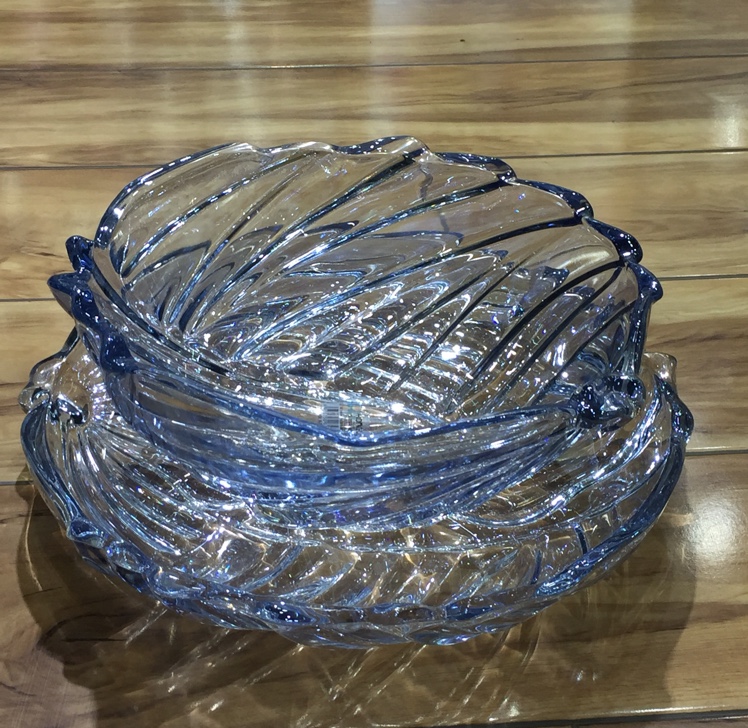 Blue Glass Fruit Tray Color Fruit Tray Ion Plated Fruit Tray Manufacturers Direct Spot Wholesale Specification drawing