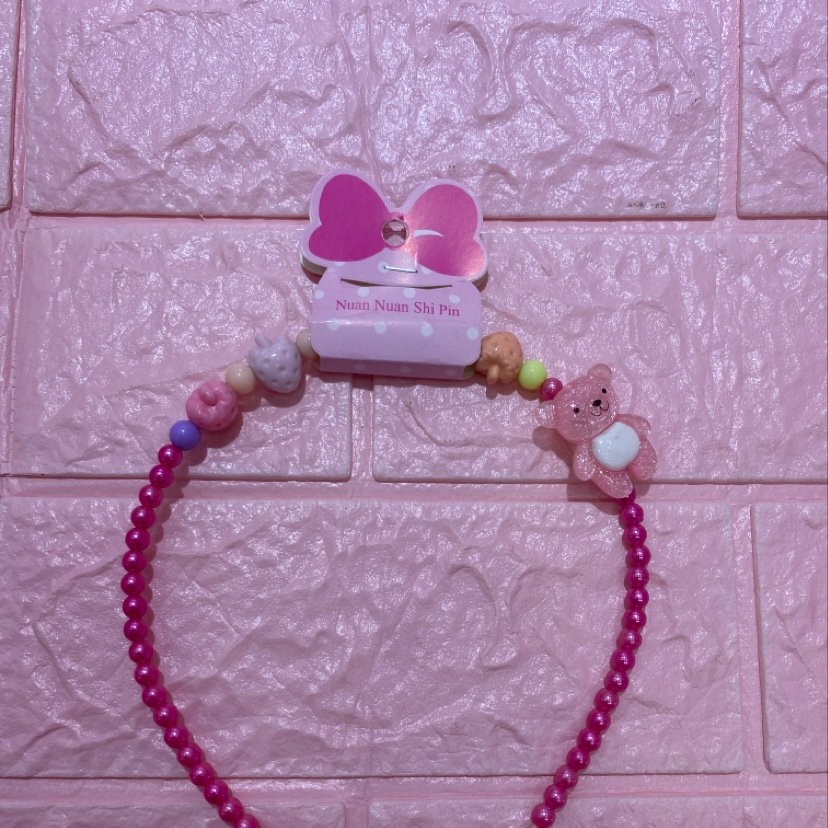 Children's pearl head buckle, white-bellied bear style, cute and warm