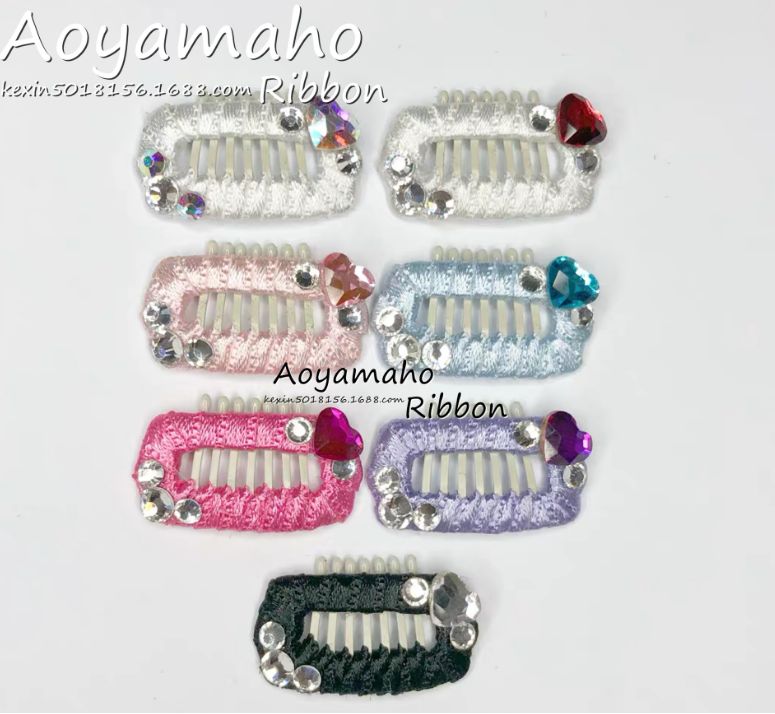 South Korea Imported Polyester With Bright Color Ribbon Diy Pet Comb Clip Hair Bow Material details Picture
