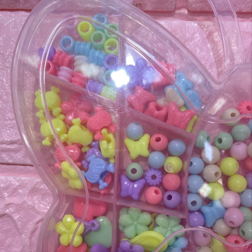 儿童串珠实色蝴蝶盒子DIY串珠玩具益智玩具暖暖详情4