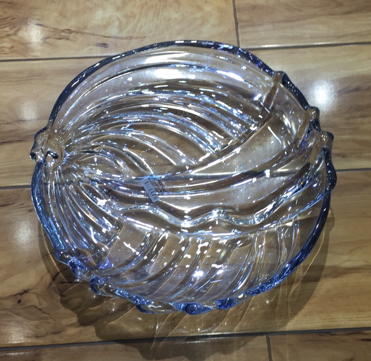 兰色玻璃果盘离子镀果盘 厂家直销现货批发