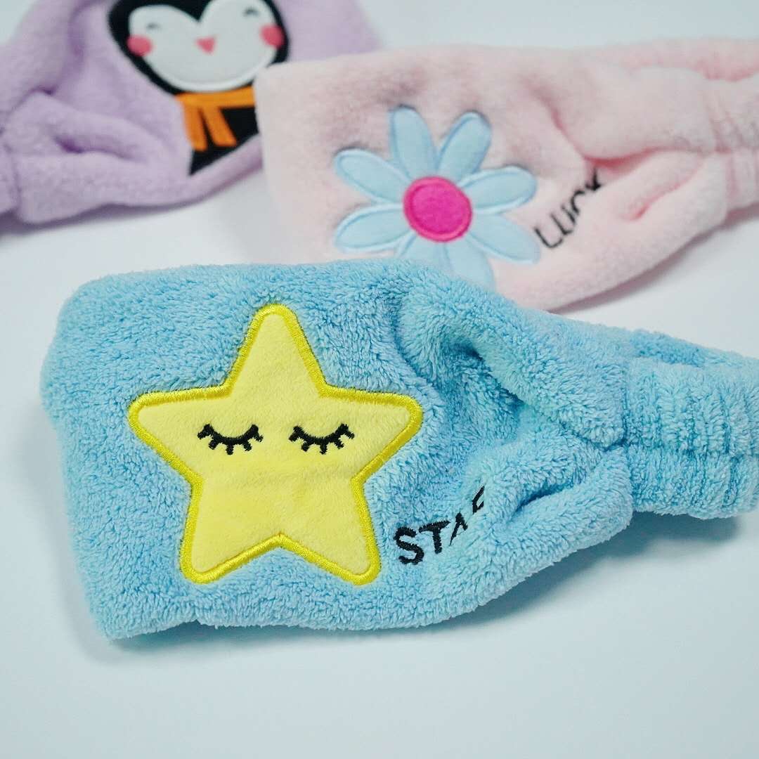 Yuhan Accessories' new Korean-style cute embroidered face wash and hair tie, makeup and facial mask hair tie