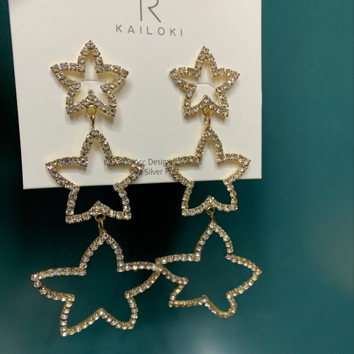 水钻五角星耳环凯洛琪饰品凯洛琪饰品凯洛琪饰品