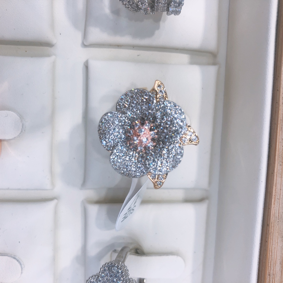 Tricolor Flower Zircon Korean Pop Jewelry