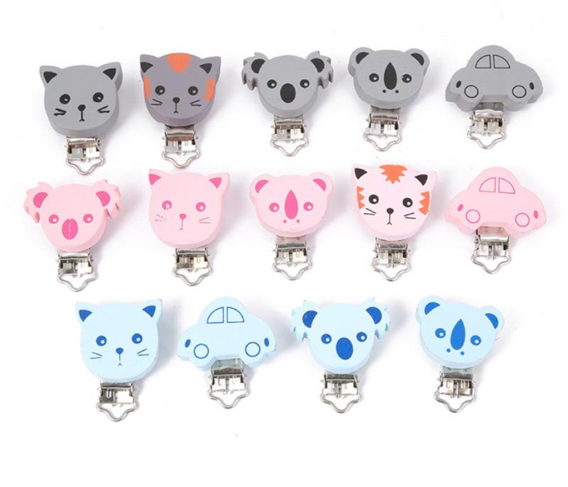 Cross border manufacturer Holwood color animal Koala cat nipple clamp pacifier chain DIY accessories wholesale thumbnail