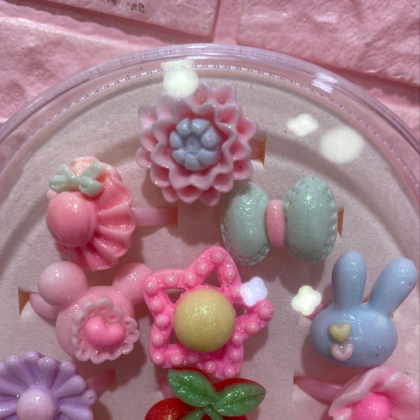 20 pieces of gold powder Children's hand-pulled cart rings, Warm and cozy Item Picture