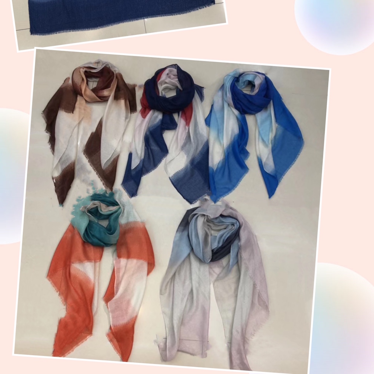 Gold and silver silk silk printed scarves are available in stock Item Picture
