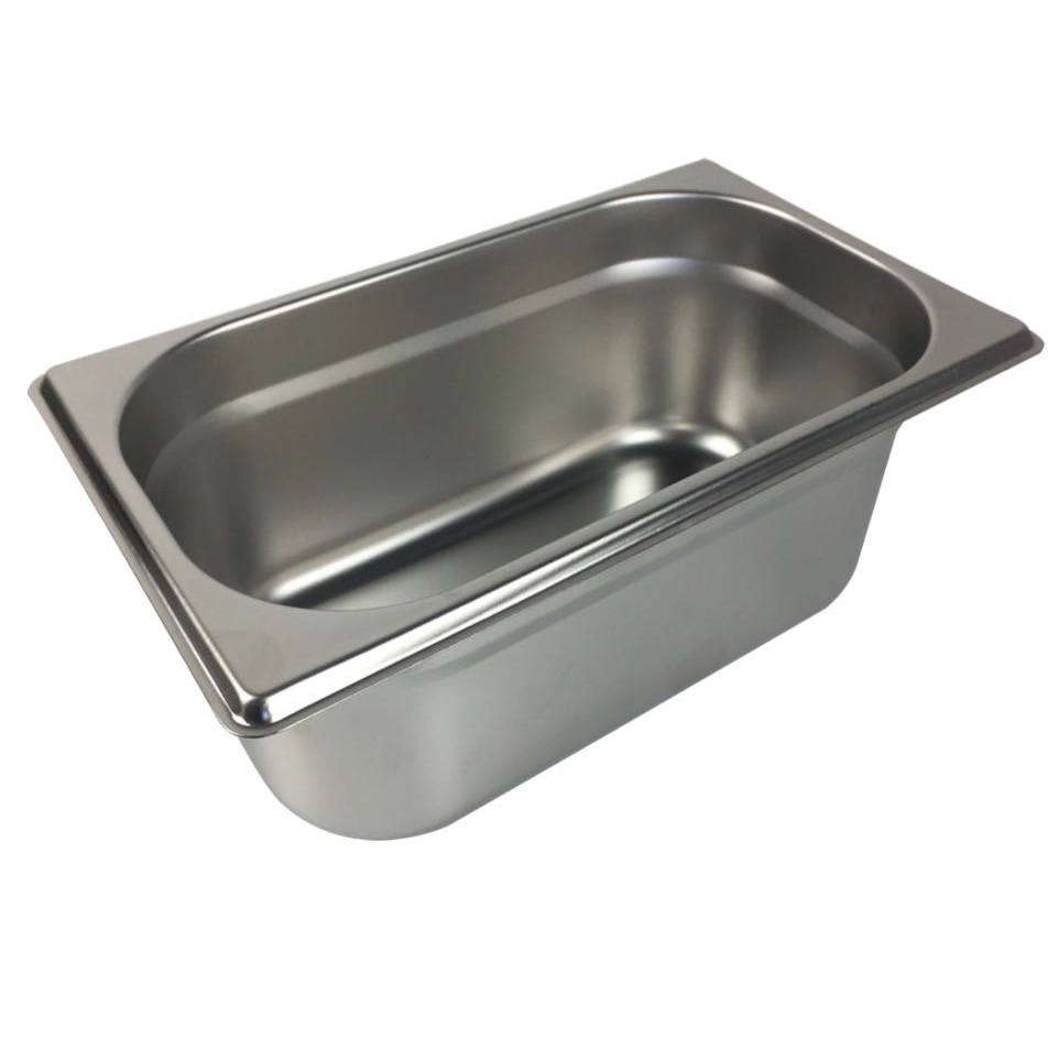 Fractional basin American electrolytic stainless steel serving basin rectangular canteen hotel buffet food basin with cover 1/4X10 thumbnail