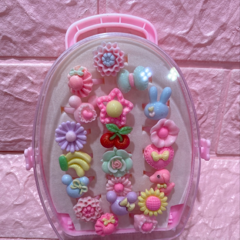 20 pieces of gold powder Children's hand-pulled cart rings, Warm and cozy Specification image