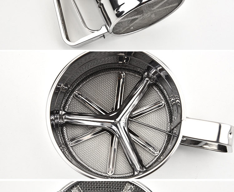 Factory direct sales of small-sized rice noodle sieves, stainless steel flour sieves, single-layer pointed-bottom flour and cup-type flour sieves detail image 7