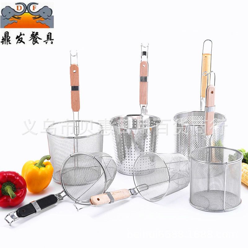 Manufacturers direct dingfa tableware stainless steel wire fence mala Hot slotted rice noodle scoop poached noodle scoop punch net