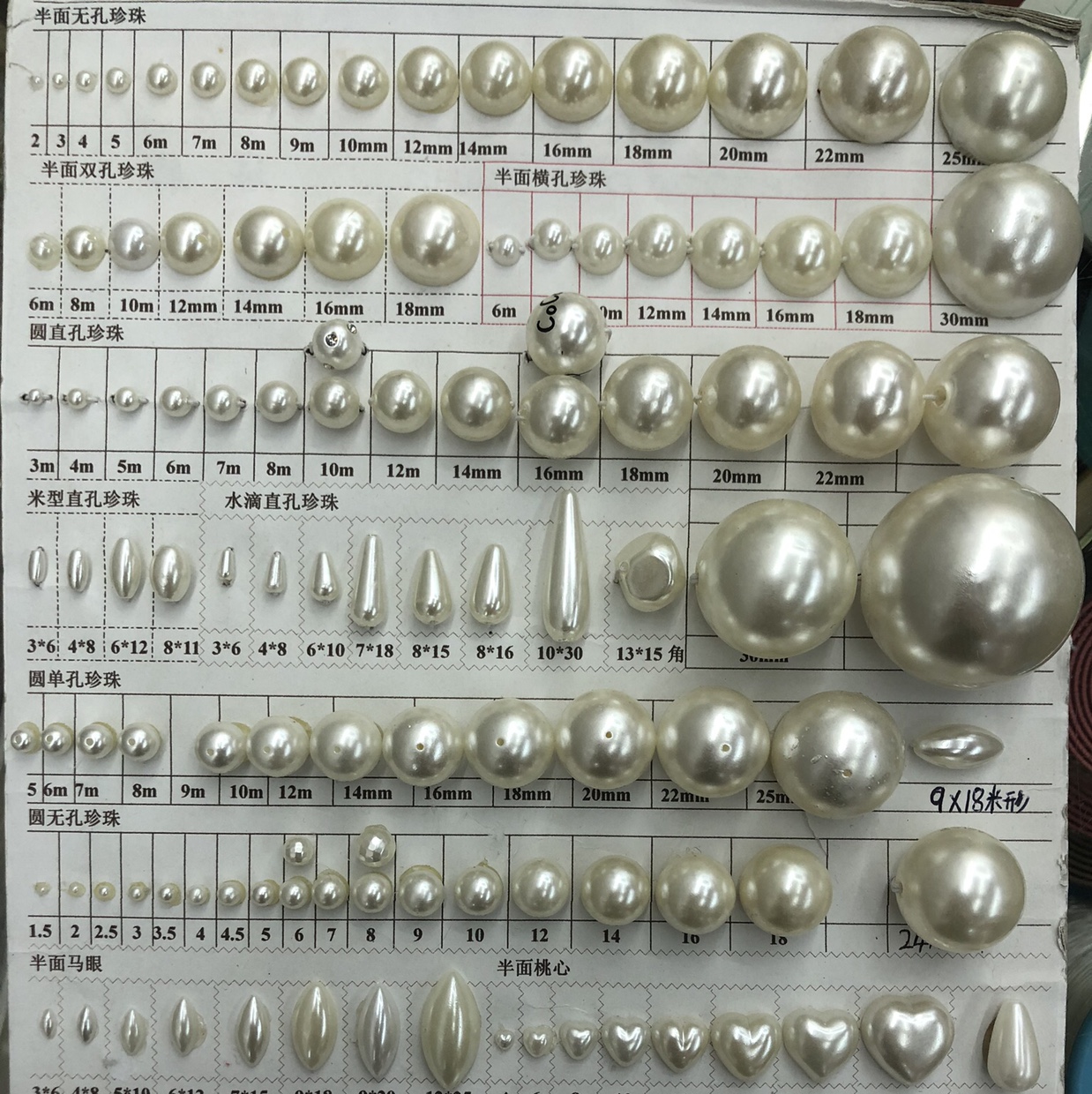 DIY饰品配件ABS圆形半面珍珠3 4 5 6 7 8 9 10 12 14 16普通高亮平底贴片美甲珍珠半圆点钻仿珍珠