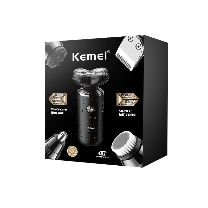 KEMEI KM-1004 5-in-1 Men's Care set Shaver Wholesale rechargeable beard knife Specification drawing