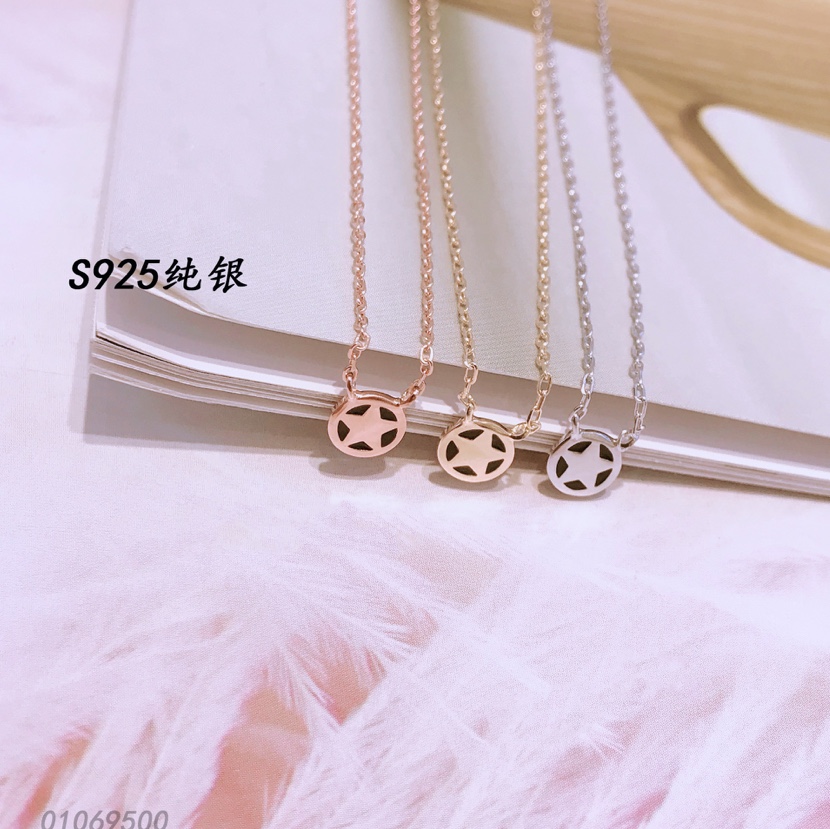 s925 sterling silver fashion Pentagram pendant necklace thumbnail