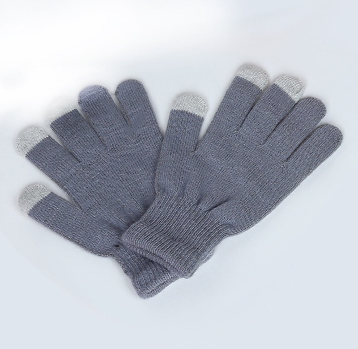 New monochrome knitted touch screen women's finger split-finger cold-proof and frost-proof fashionable and trendy winter warm mobile phone and cycling gloves undefined