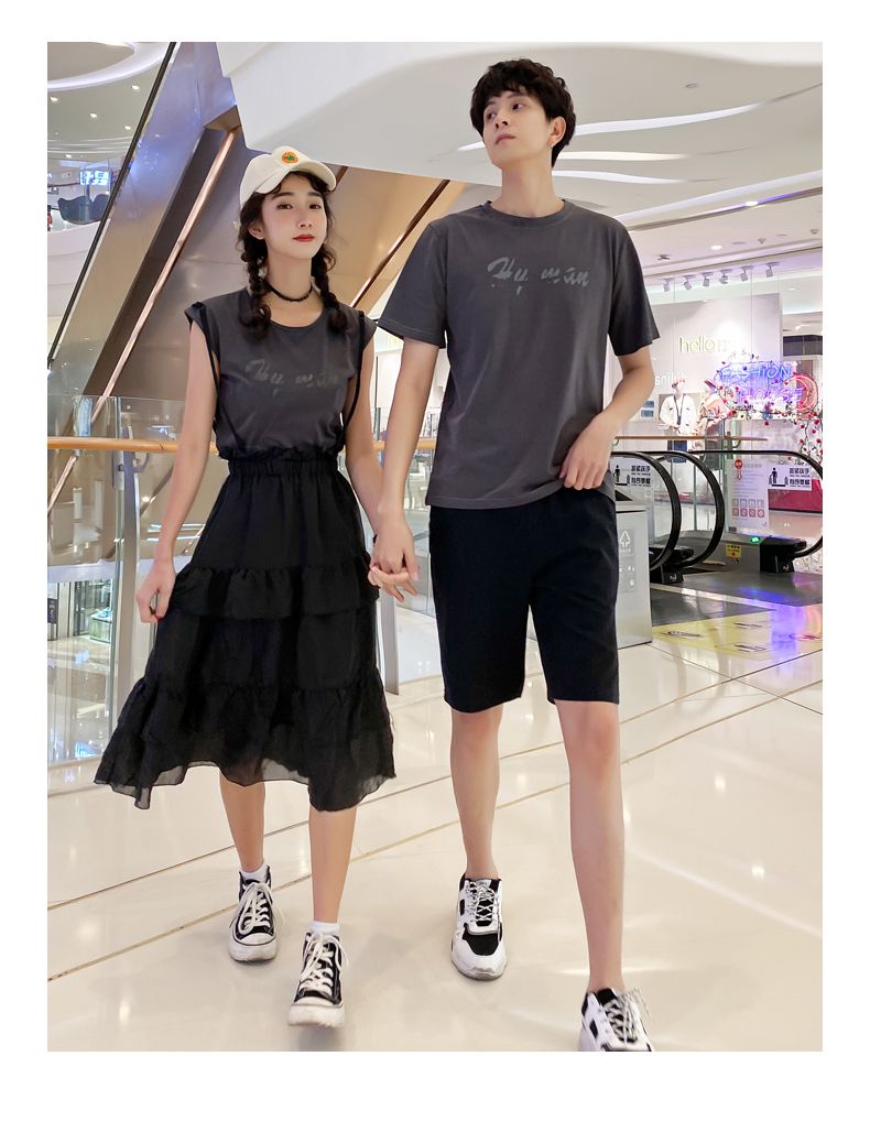 A6747 Women's set, P85 men's set, P75 summer short-sleeved new Korean style suits for both men and women detail image 16