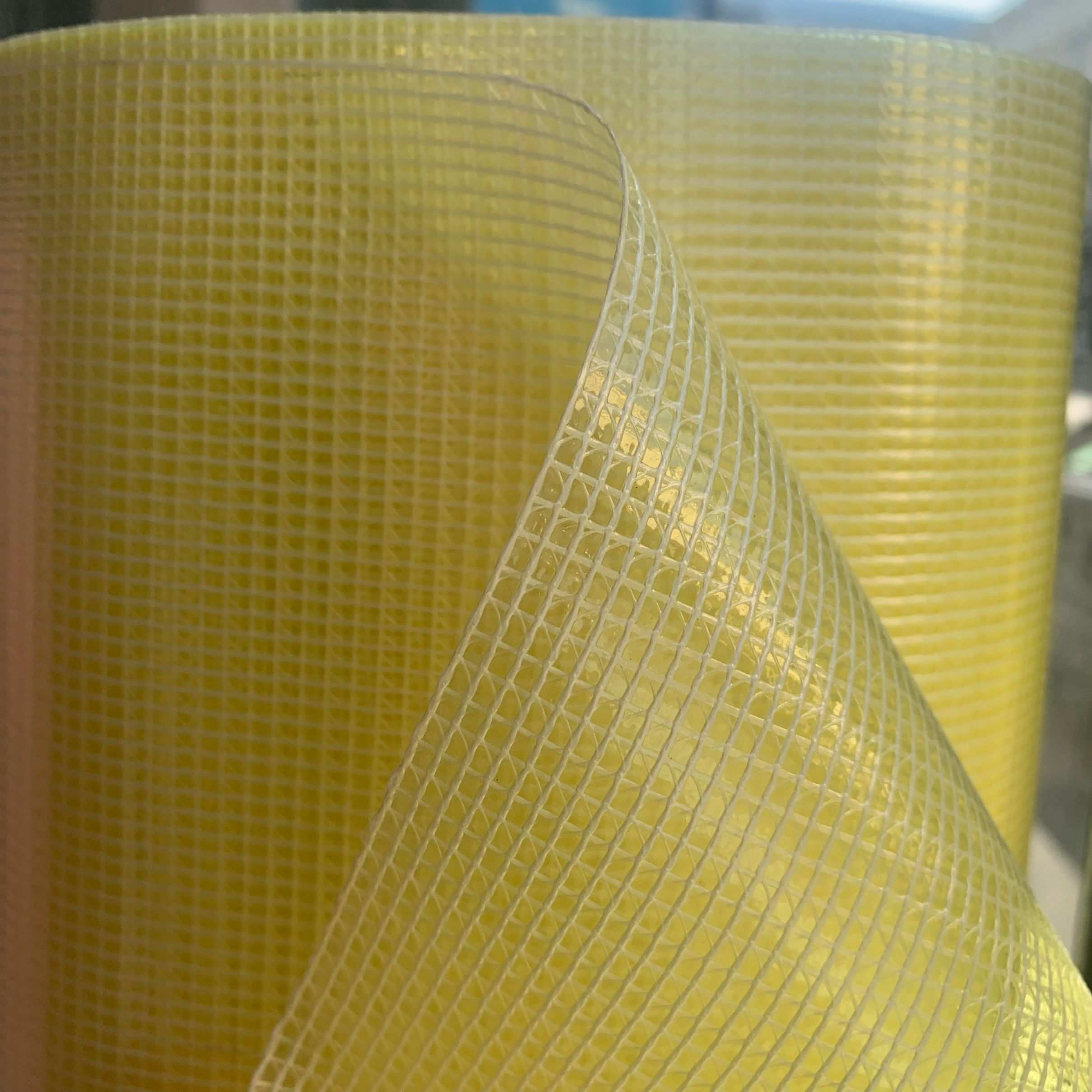 现货供应彩色透明PVC夹网布文件袋专用材料详情图3