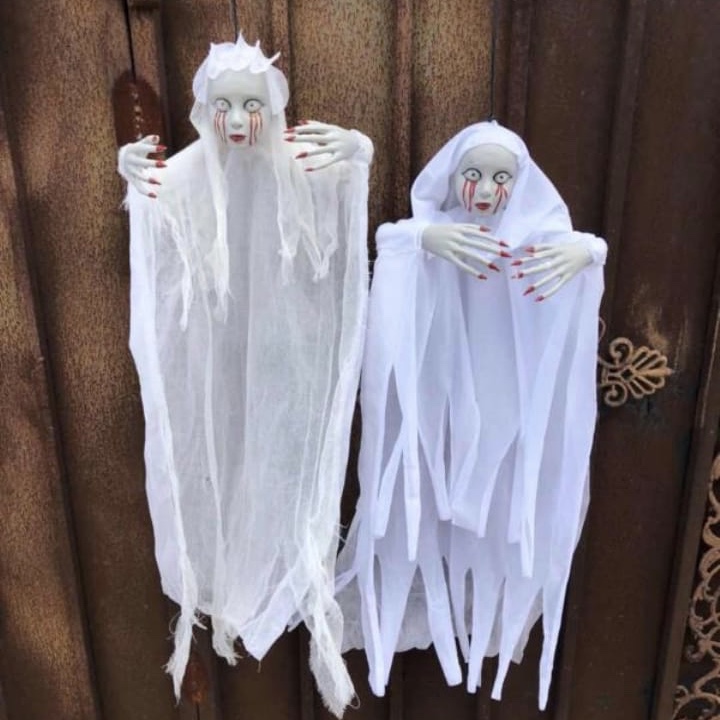 Halloween Ghost Festival pranks, decorations, brides hang ghosts