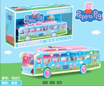 乐趣玩具小猪猪会讲故事唱歌惯性巴士声光益智玩具蓝红混装