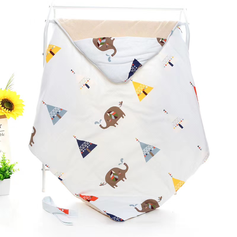 春初冬季磨毛纯棉夹棉抱被  内衬为彩棉面料  中间夹棉为聚酯纤维  带腰封90×90  手感柔软细腻