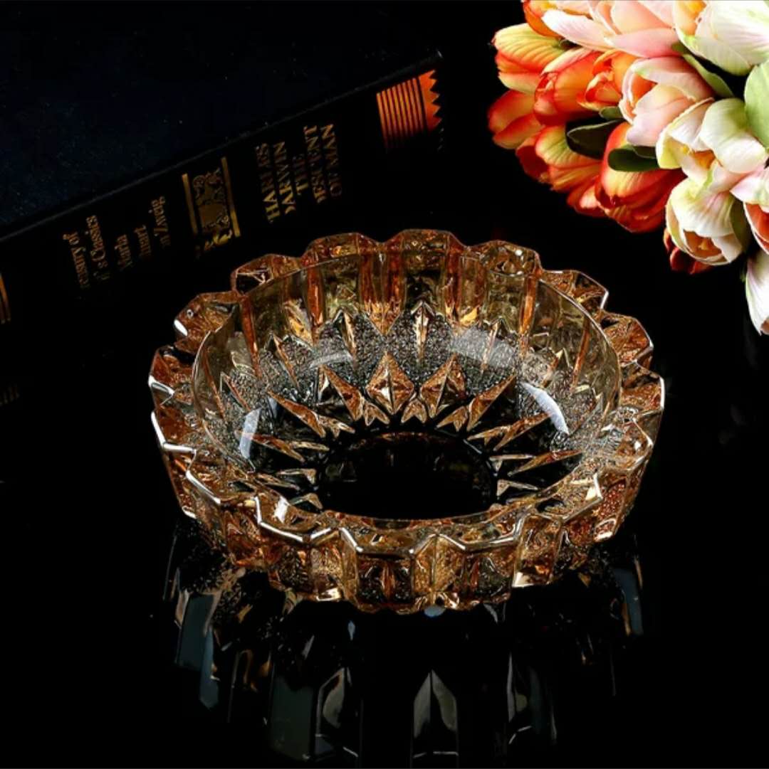 GY24#琥珀色圆形烟缸（电镀）详情图1