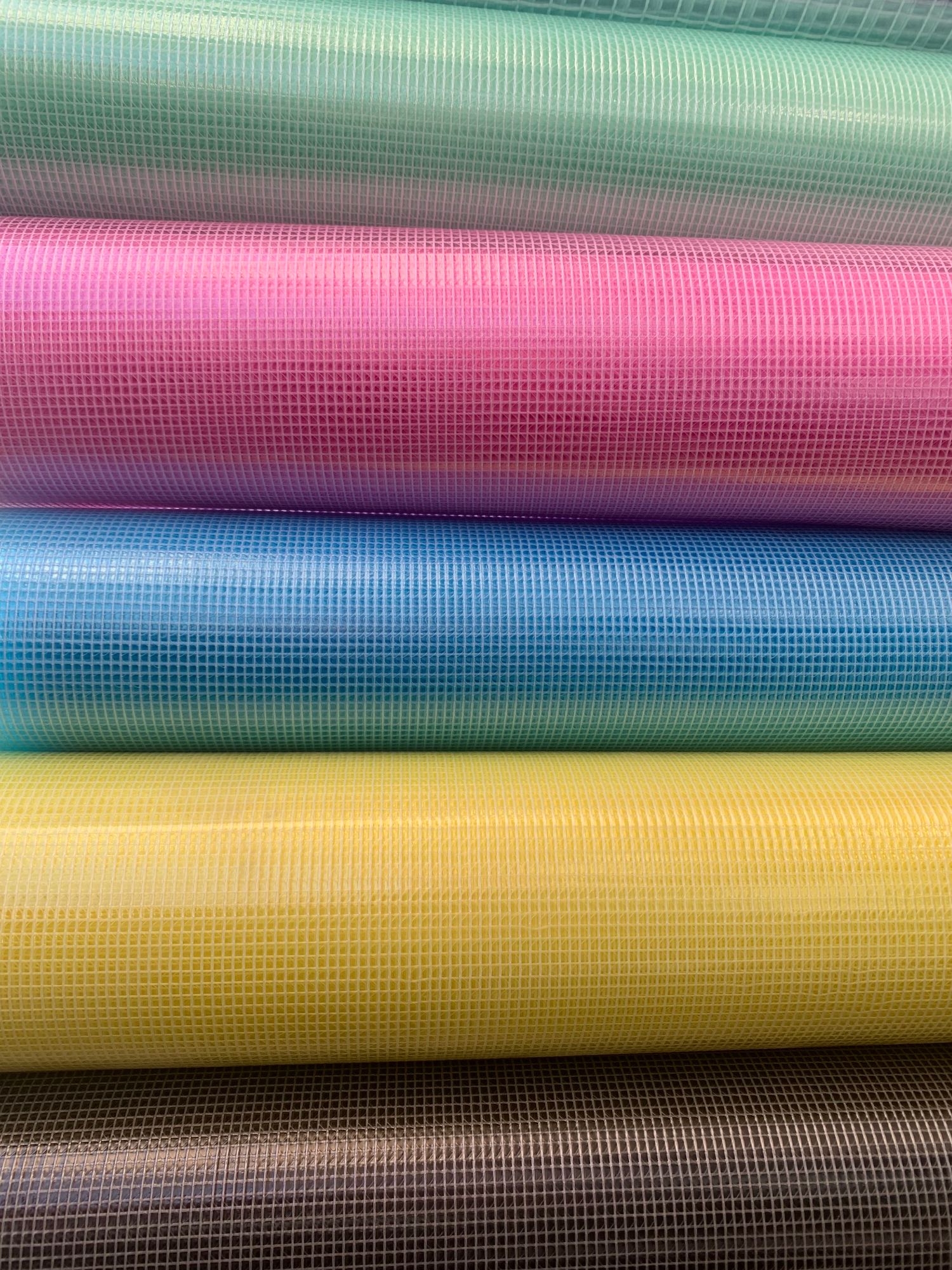 现货供应彩色透明PVC夹网布文件袋专用材料详情图7