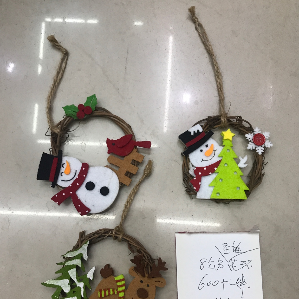 无纺布花环8公分