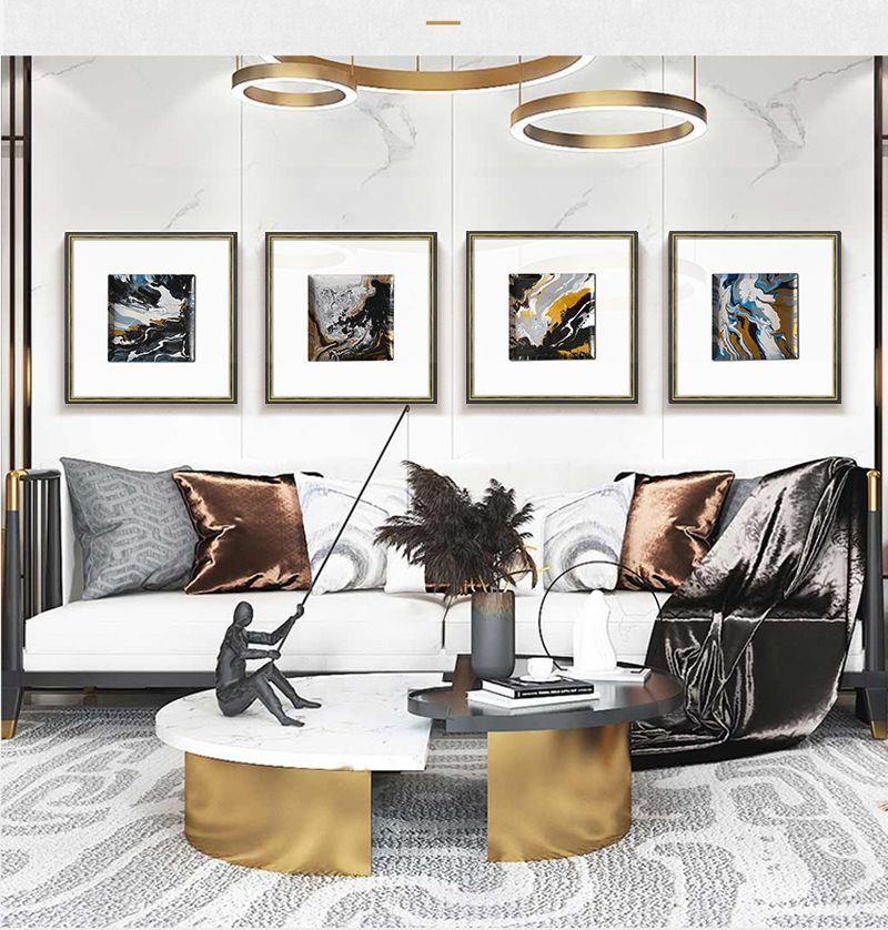 新中式流光系列纯手绘流体盘子