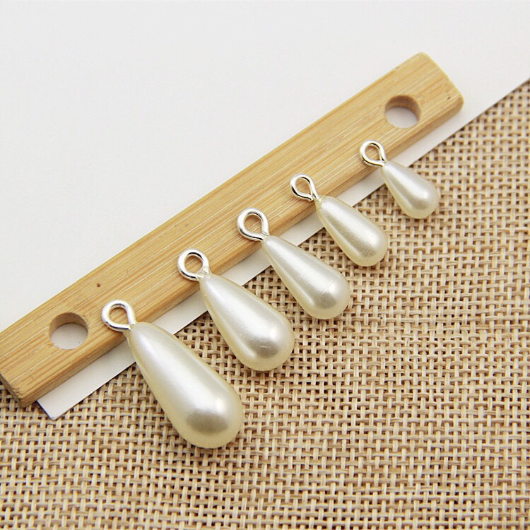 ABS纯手工制作水滴圆仿珍珠挂坠 手链 项链发饰耳环 DIY饰品配件