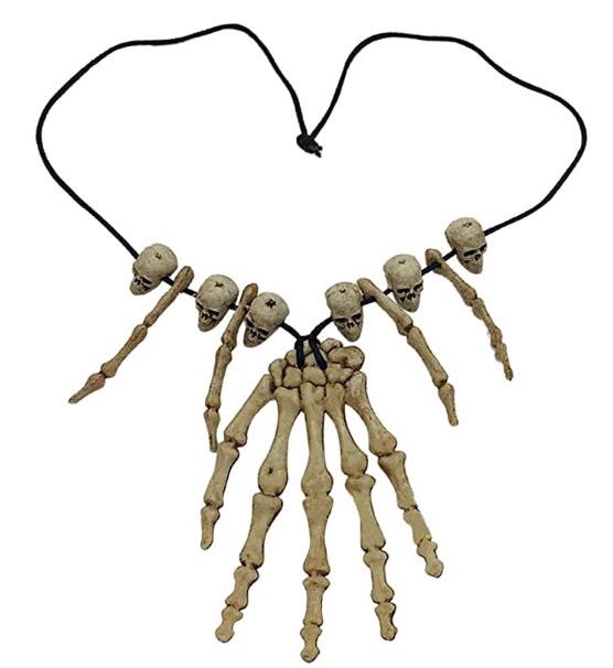 Gothic Punk Dark Vampire Accessories Skull Hand Bone Fangs Necklace Pendant