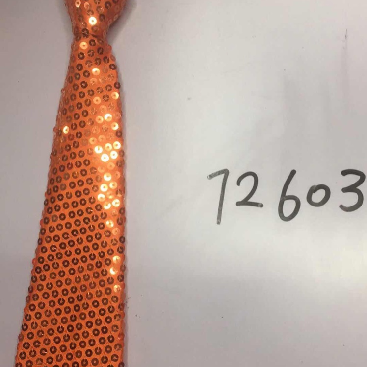 橙色亮片领带