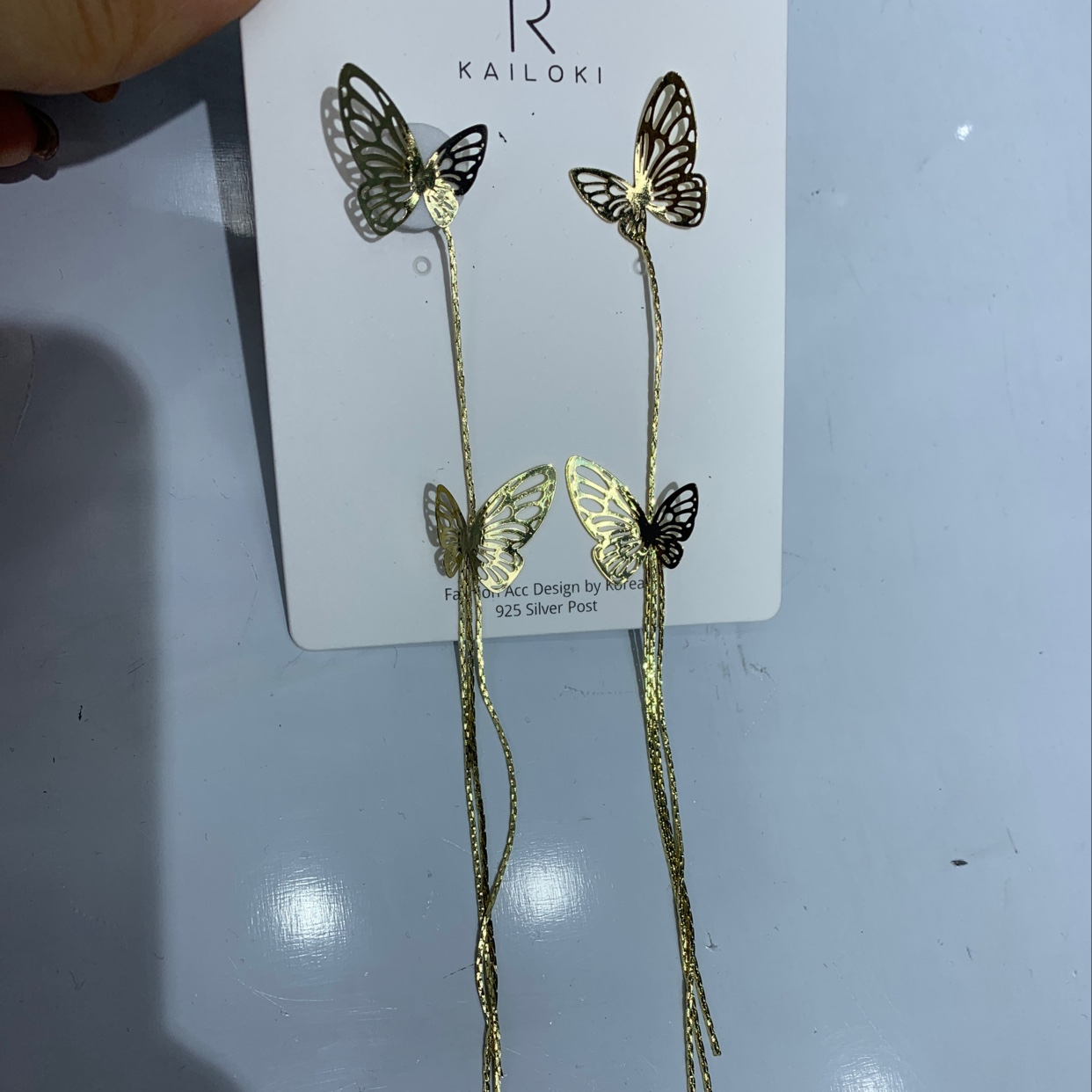 链条款上下蝴蝶款耳环凯洛琪饰品凯洛琪饰品凯洛琪饰品