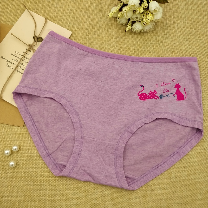 Low-Rise Fashion Women's Printed Bow Underwear Seamless Skin Briefs Shorts Foreign Trade 25