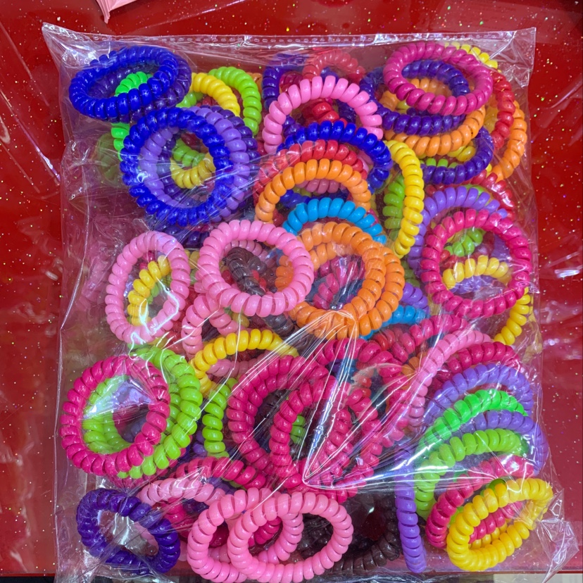 Solid color large band telephone wire tie