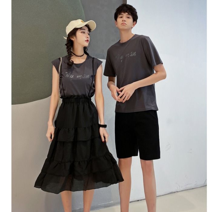 A6747 Women's set, P85 men's set, P75 summer short-sleeved new Korean style suits for both men and women