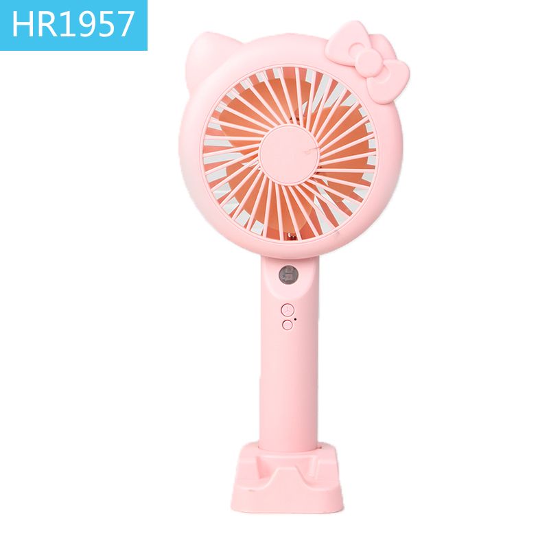 USB electric fan Mini student cartoon version small fan for office and home use, silent mini portable handheld details Picture