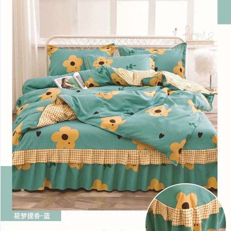 4-piece bedding set, Korean-style bed set, brushed fabric, the top choice for street vending economy supermarkets! Specification image