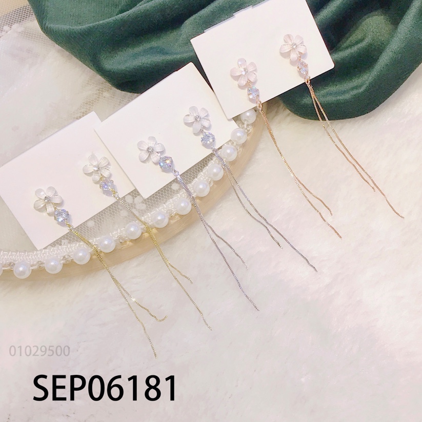 s925 Silver needle fringe fashion all-in-one earrings thumbnail