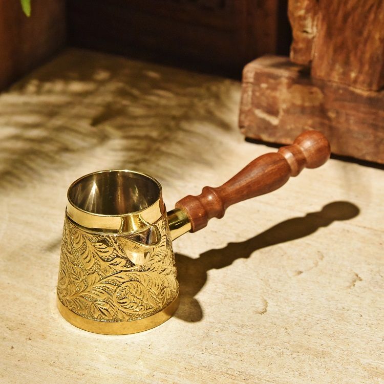 手工黄铜公道杯。茶杯，全铜，印度进口。产品图
