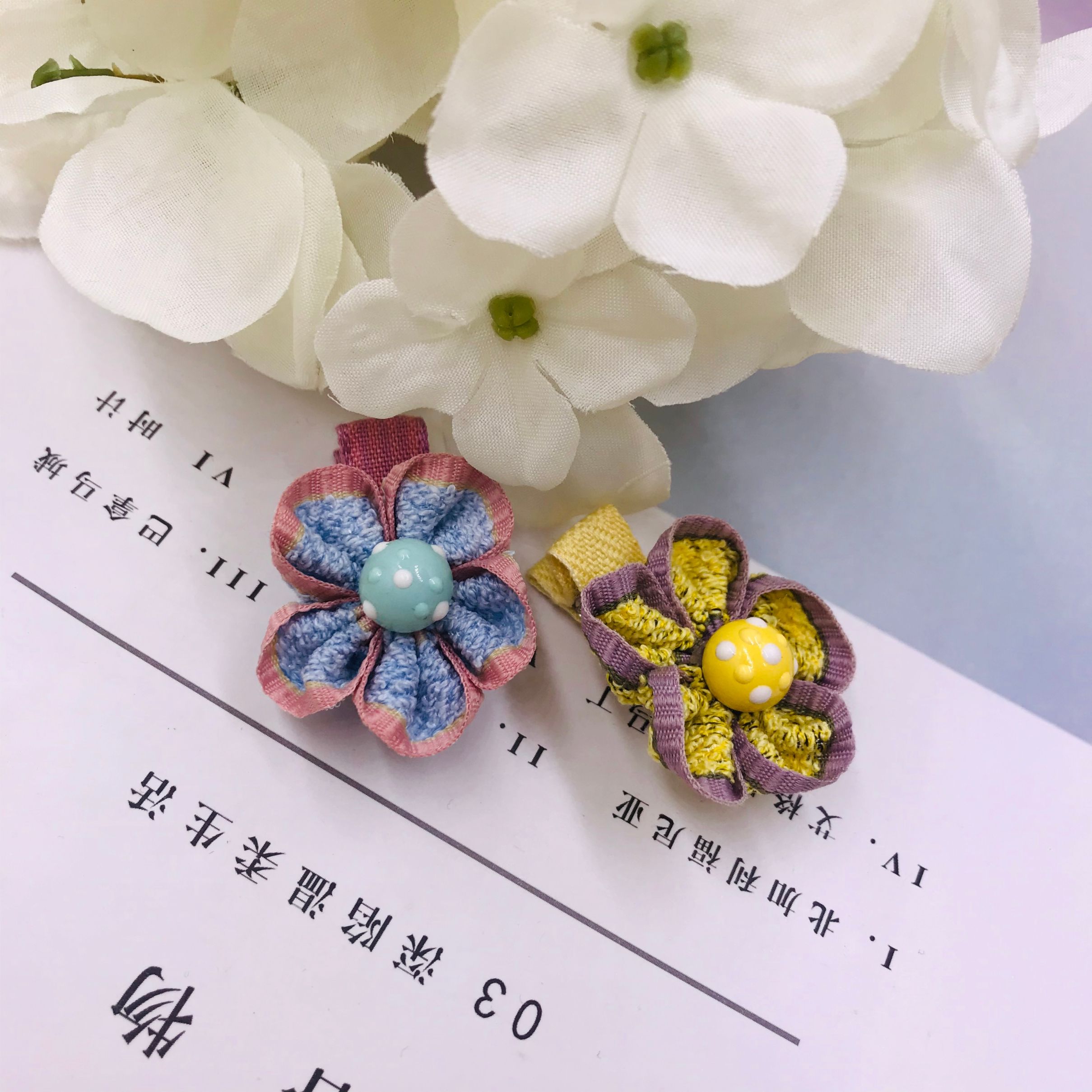 HL99- DIY Cotton and Linen intercolored ribbon Hair Accessories details Picture