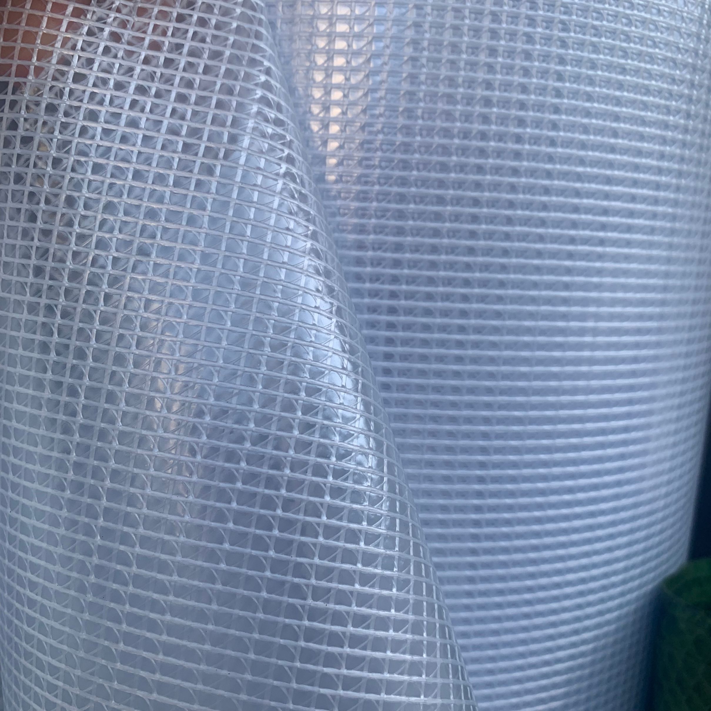 现货供应彩色透明PVC夹网布文件袋专用材料详情图5