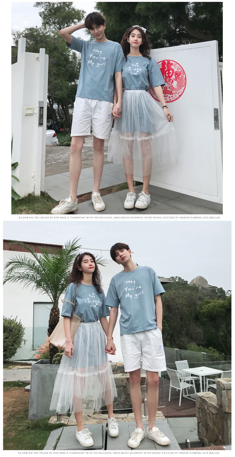 A6049 Men's Set, P70 Women's Set, P75 Couple Summer lace Little Swan 2-piece dress, Men's short sleeve detail image 12