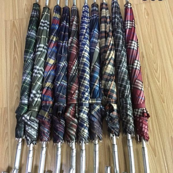 60 cm aluminum alloy yarn-dyed fabric checkered umbrella details Picture