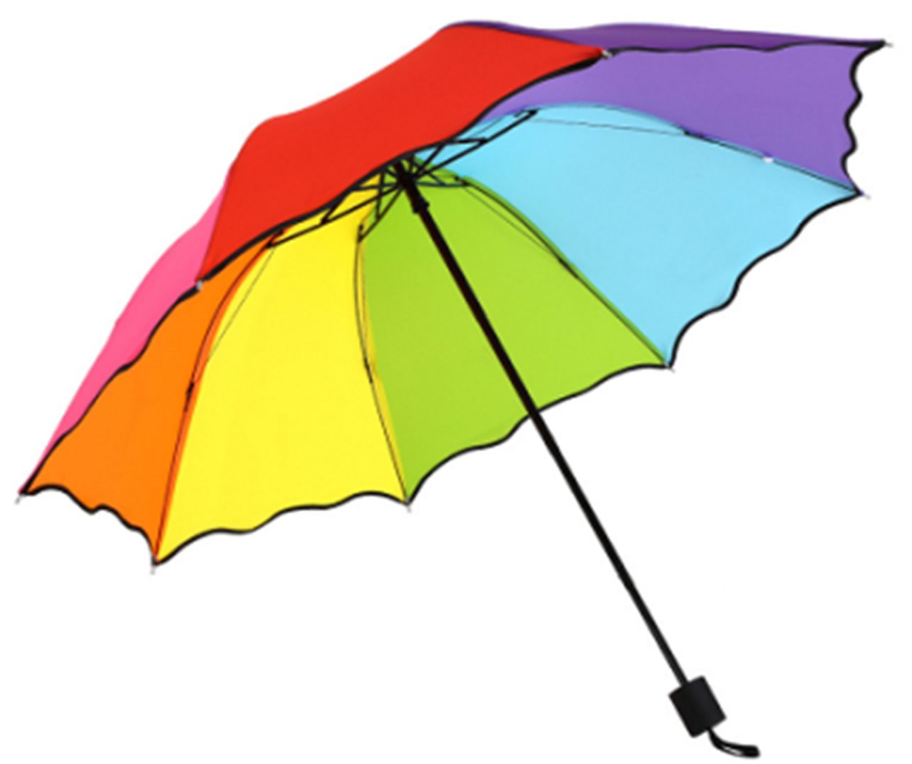 Yiwu Selection 8 bone wave edge rainbow umbrella A512C/10152