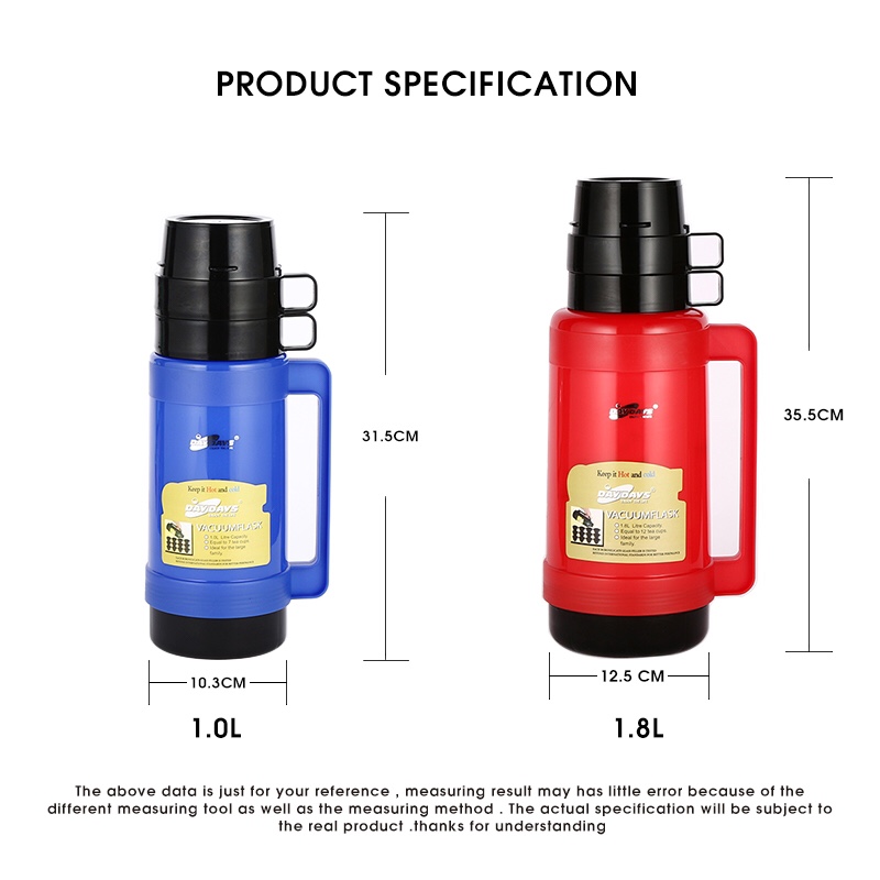 28T180-1.8L plastic glass liner portable outdoor vacuum flask for home use Item Picture