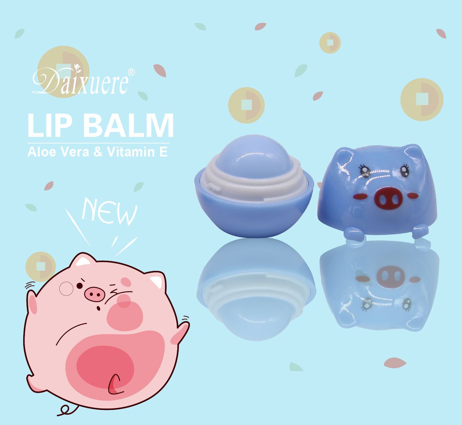 Piglet lip balm lip care moisturizing moisturizing transparent colorless dry crack cartoon modeling OEM thumbnail