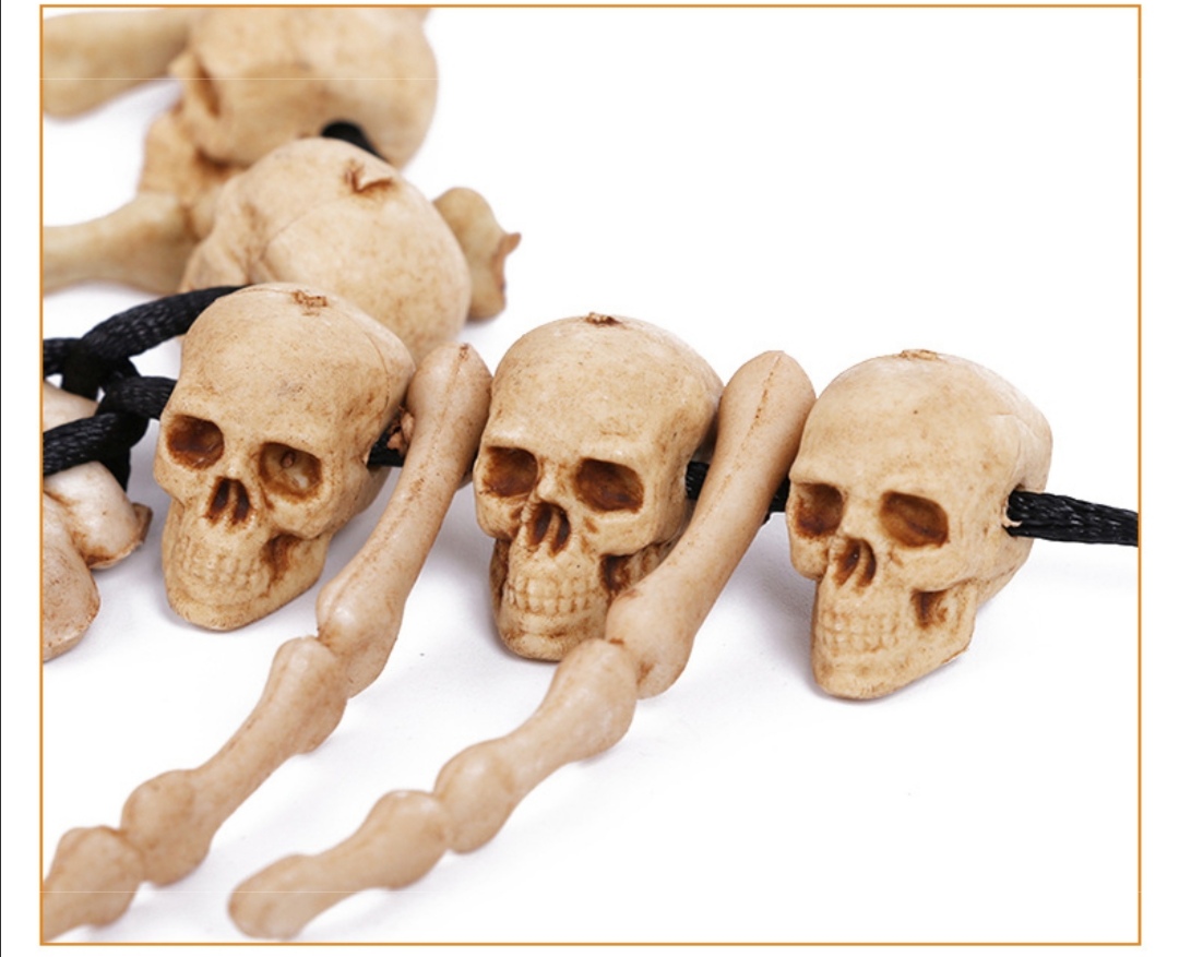 Gothic Punk Dark Vampire Accessories Skull Hand Bone Fangs Necklace Pendant undefined