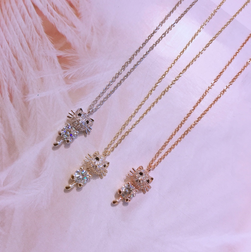 s925 sterling silver cute micro-set necklace thumbnail