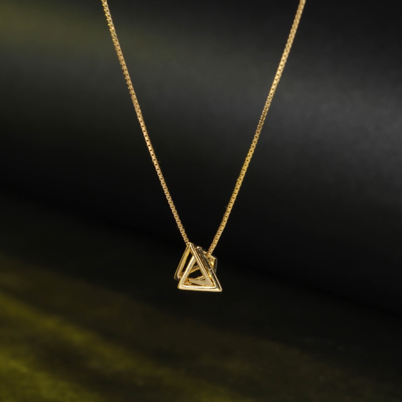 s925 sterling silver geometric design pendant necklace