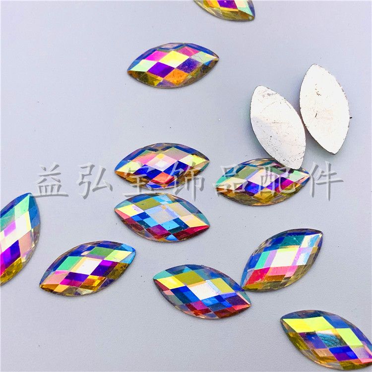 Resin diamond horse eye turtle face white AB various specifications DIY jewelry accessories factory direct sales detail image 3